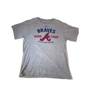 Atlanta Braves youth XL majestic grey t shirt mlb
